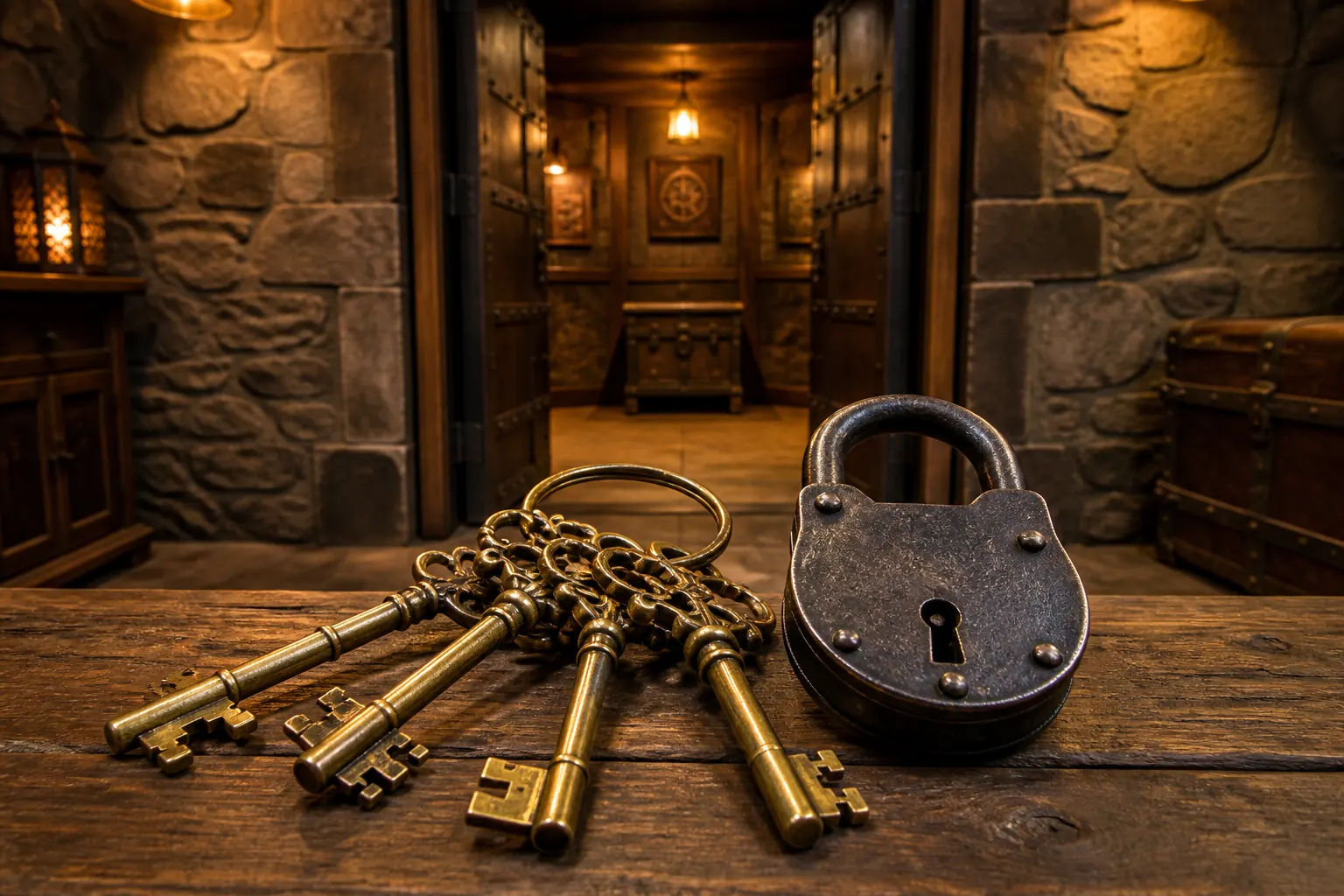 Keys and padlock at Treforest Escape Rooms — find us near Cardiff and Pontypridd